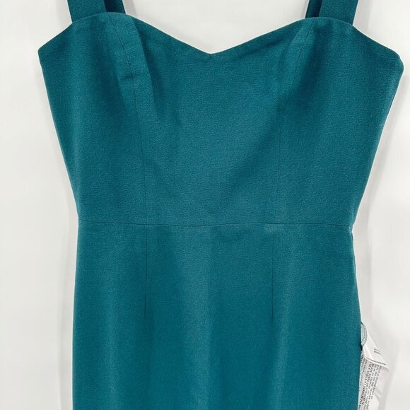 Dress the Population Nicole Crepe Sleeveless Sheath Bodycon Midi Dress L Green - Picture 4 of 7